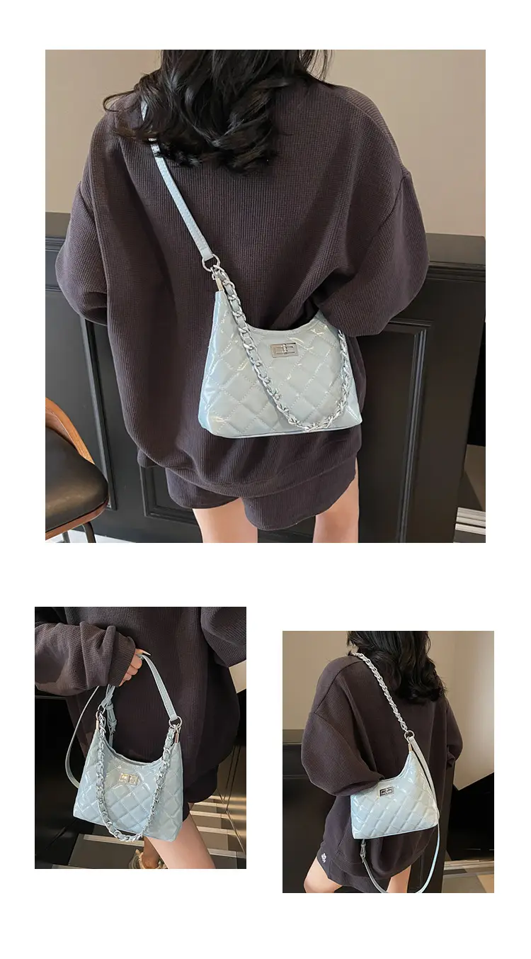 Retro Quilted Chain Bucket Bag for Women — feature 12