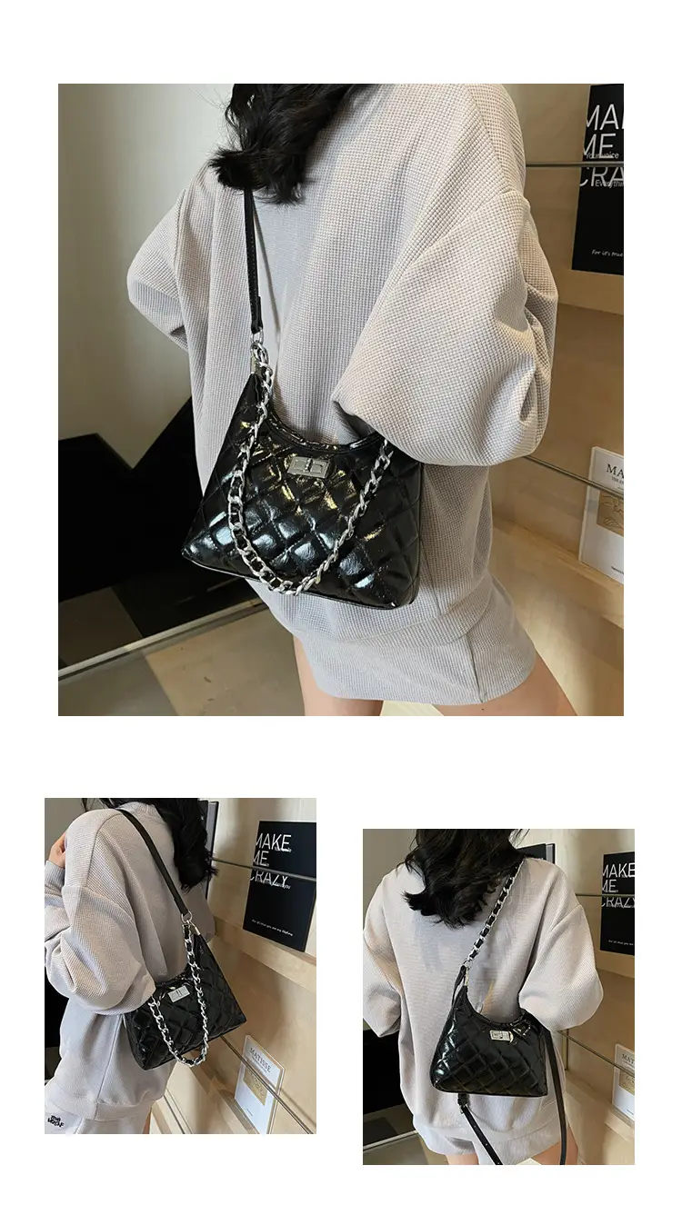 Retro Quilted Chain Bucket Bag for Women — feature 9