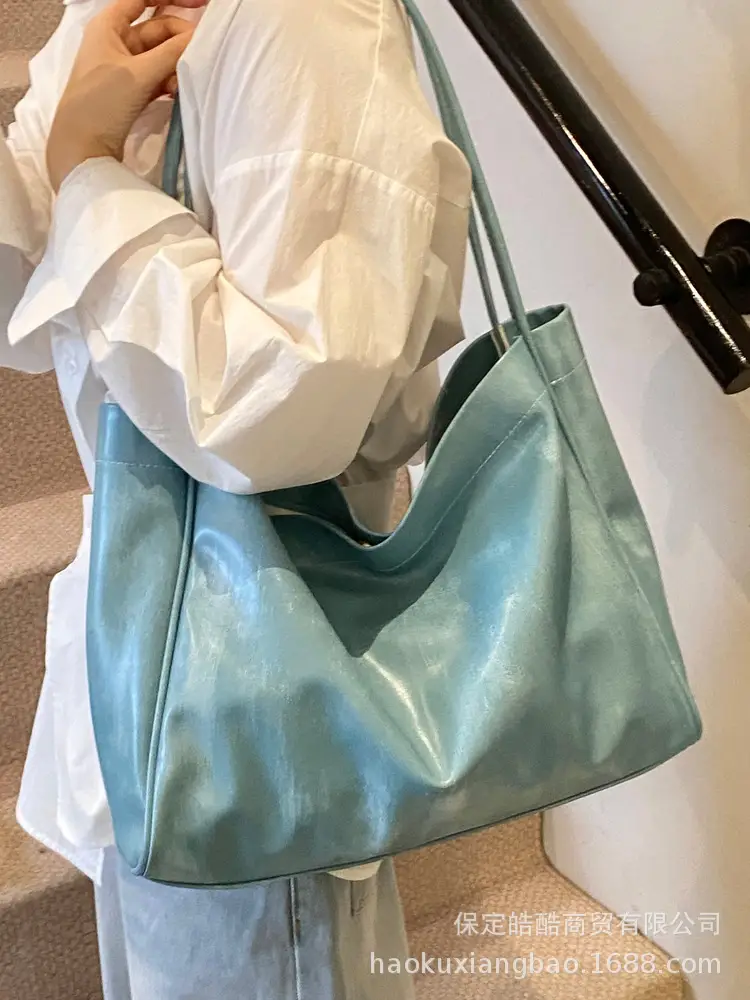 Green Satin Shoulder Bag for Women College Student - Image 2