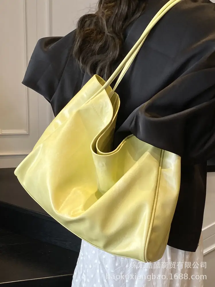 Green Satin Shoulder Bag for Women College Student - Image 3