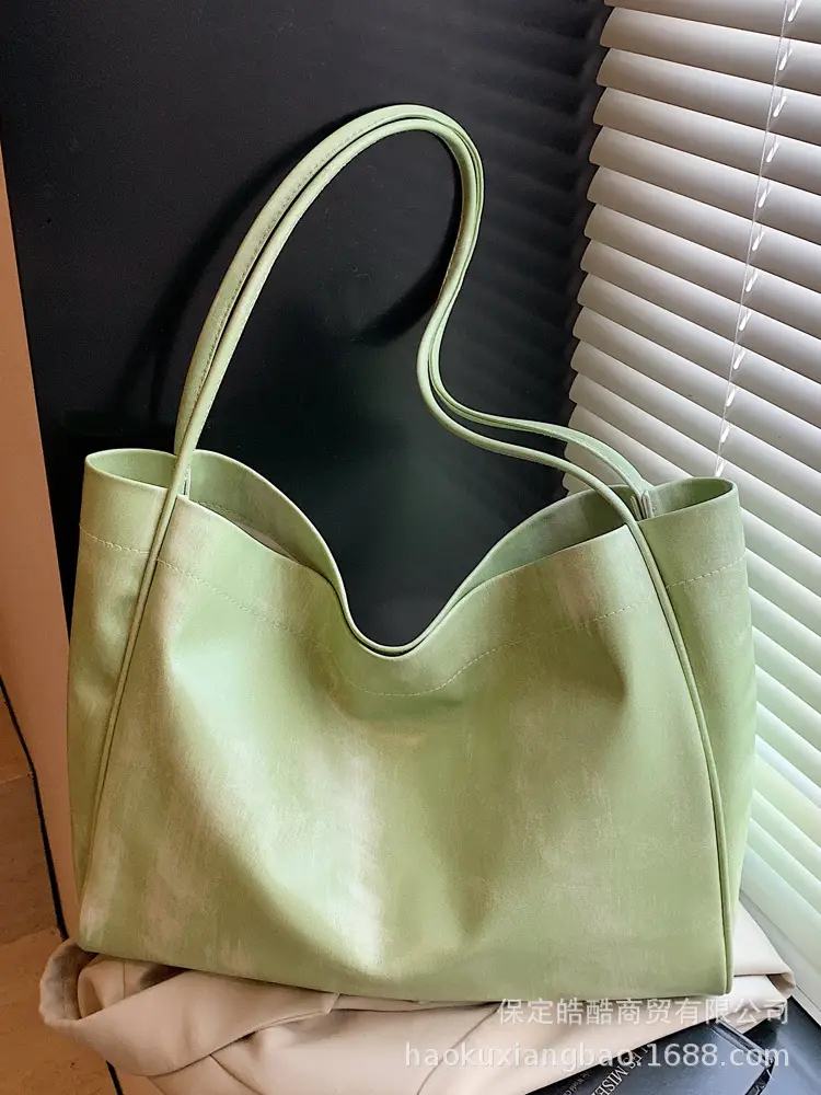 Green Satin Shoulder Bag for Women College Student - Image 4