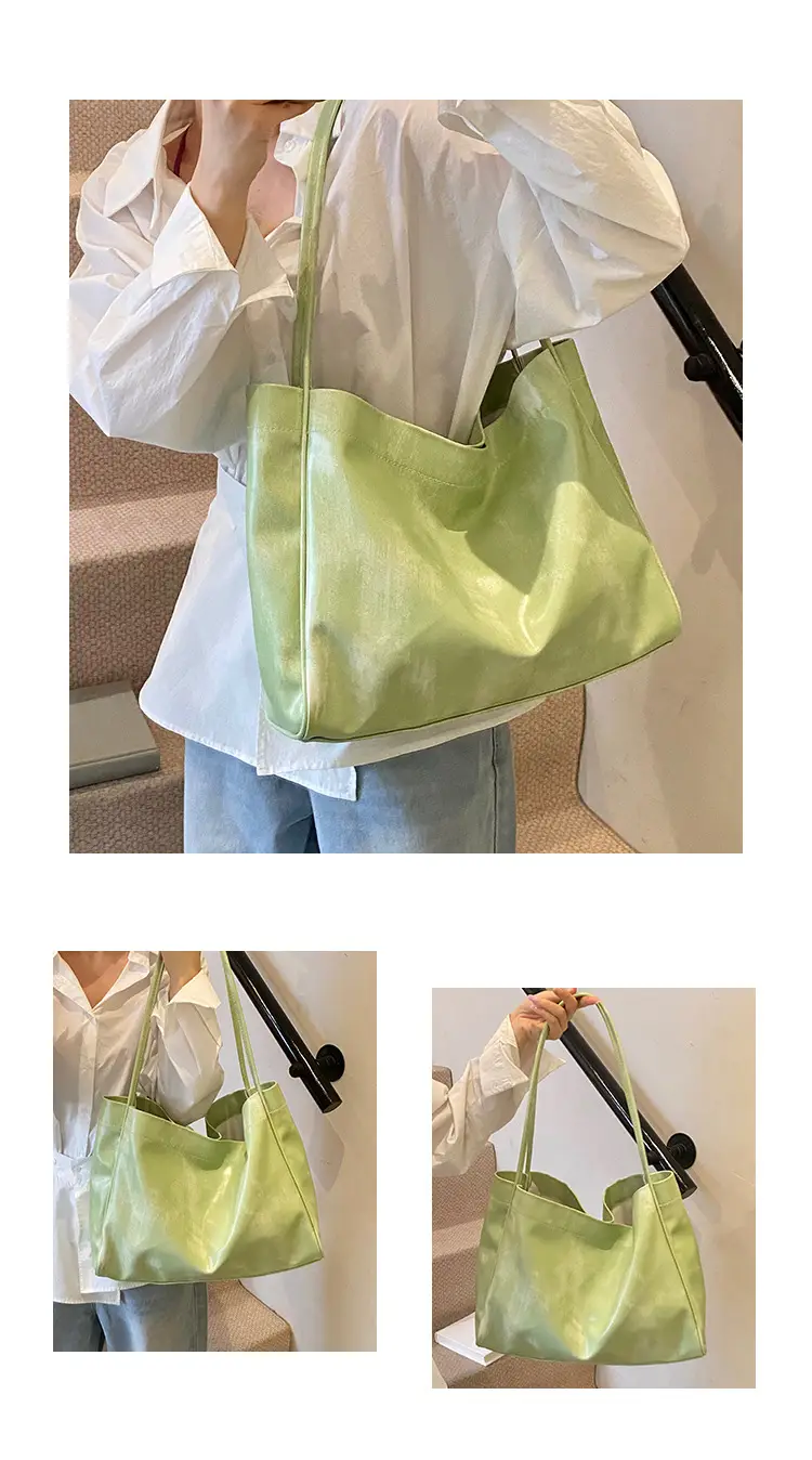 Green Satin Shoulder Bag for Women College Student — feature 13