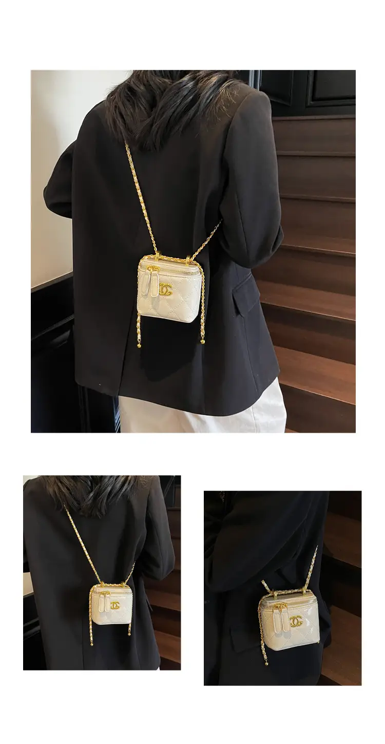 Mini Crossbody Bag Women Chain Shoulder Strap Cream — feature 10
