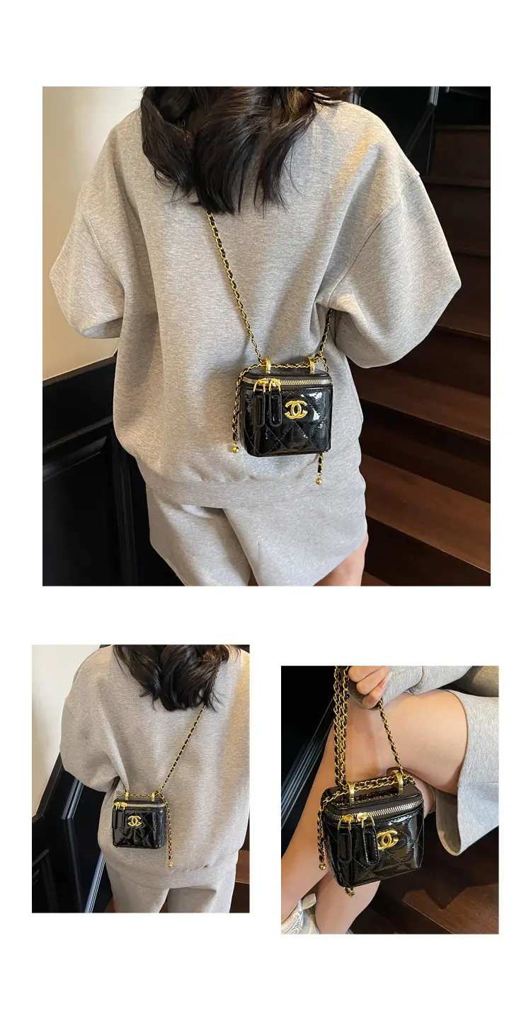 Mini Crossbody Bag Women Chain Shoulder Strap Cream — feature 11