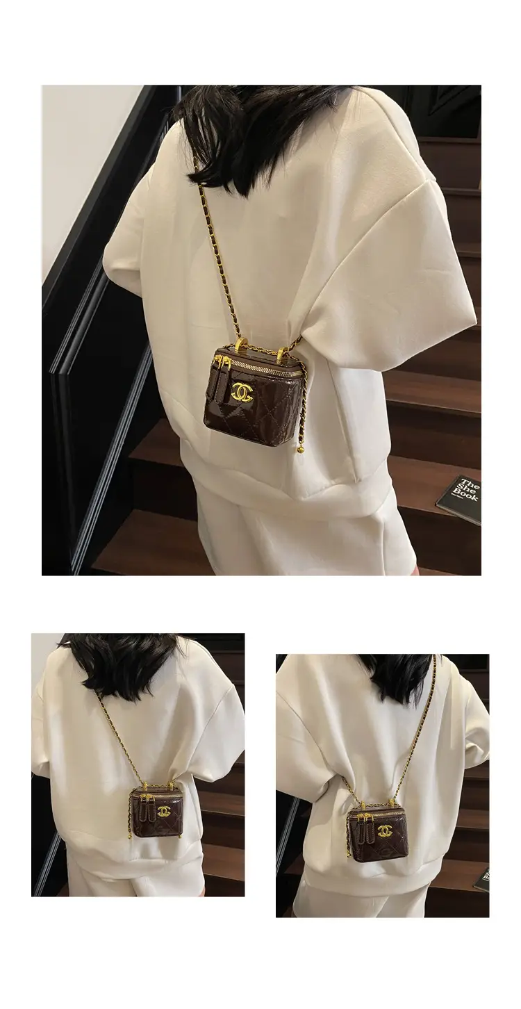Mini Crossbody Bag Women Chain Shoulder Strap Cream — feature 12