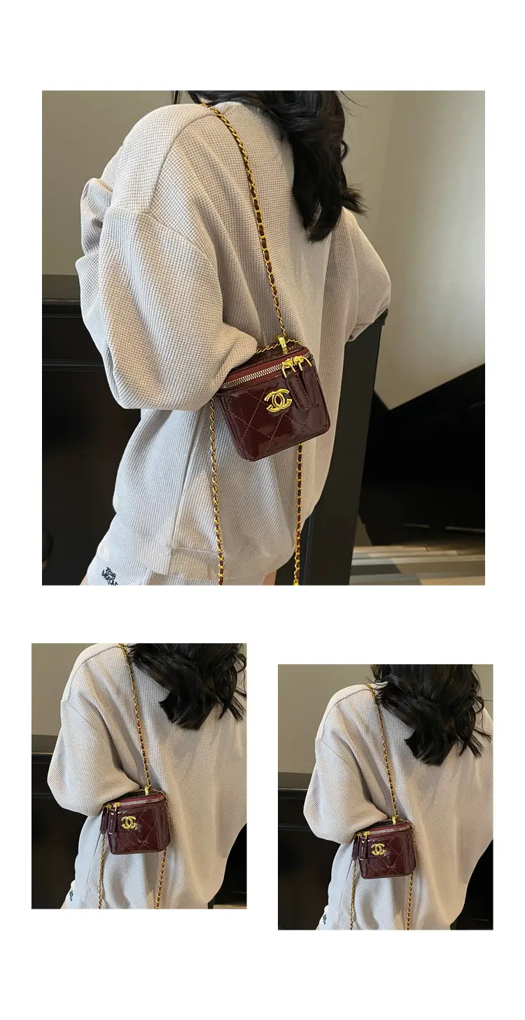 Mini Crossbody Bag Women Chain Shoulder Strap Cream — feature 13
