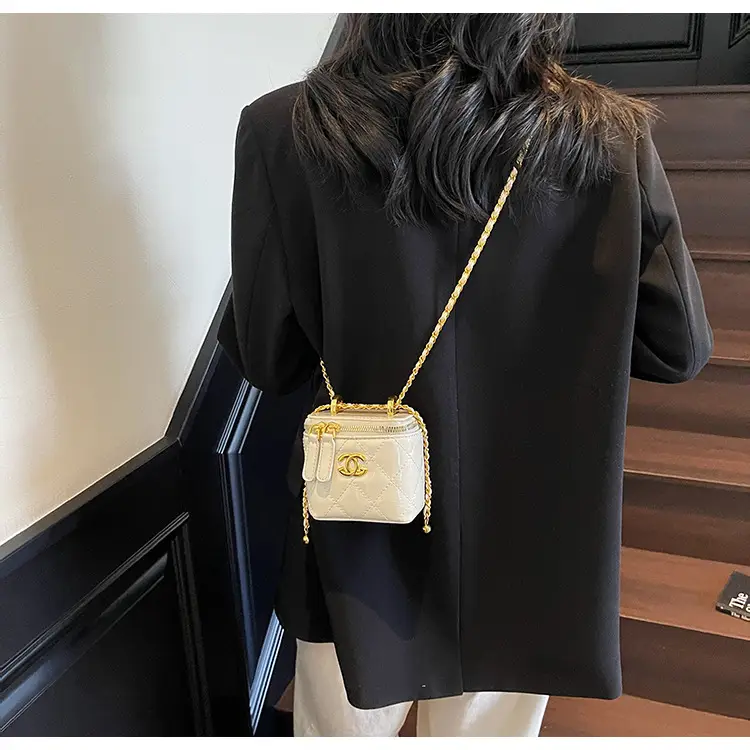 Mini Crossbody Bag Women Chain Shoulder Strap Cream — feature 22