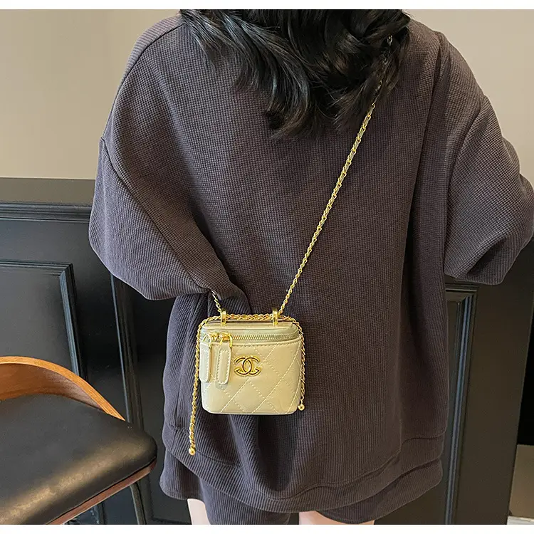 Mini Crossbody Bag Women Chain Shoulder Strap Cream — feature 33