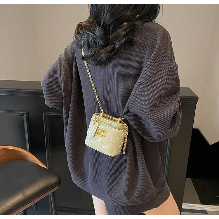 Mini Crossbody Bag Women Chain Shoulder Strap Cream — feature 35