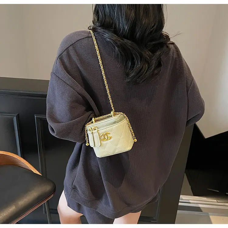 Mini Crossbody Bag Women Chain Shoulder Strap Cream — feature 38