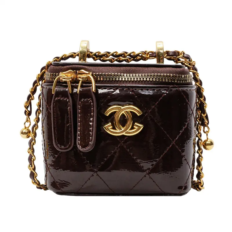 Mini Crossbody Bag Women Chain Shoulder Strap Cream - Image 5