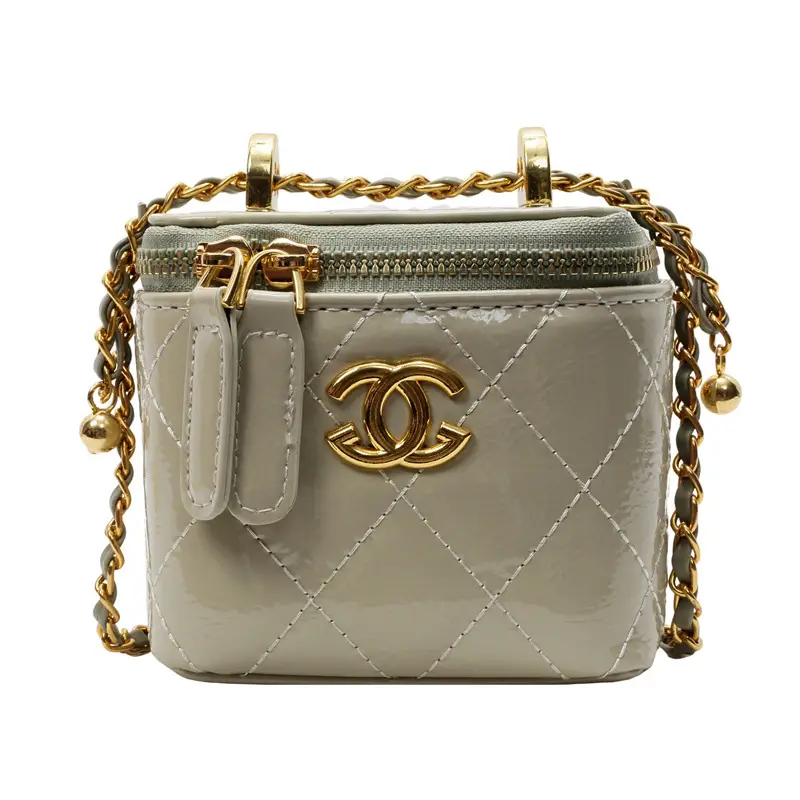 Mini Crossbody Bag Women Chain Shoulder Strap Cream - Image 6