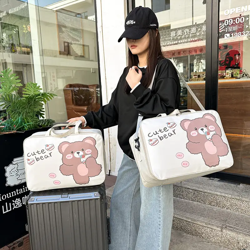 Cute Bear Travel Bag for Women Large Capacity Portable Storage