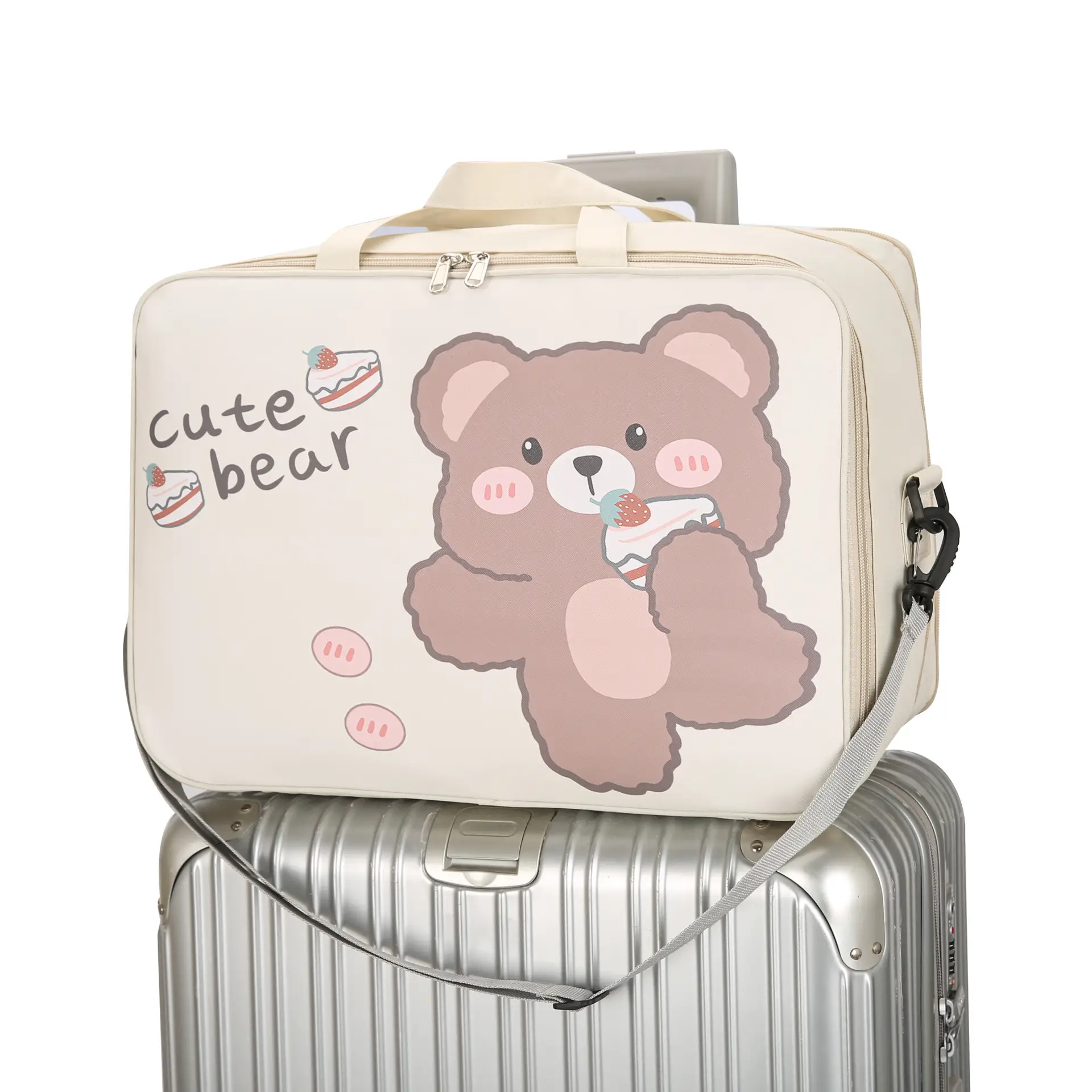Cute Bear Travel Bag for Women Large Capacity Portable Storage