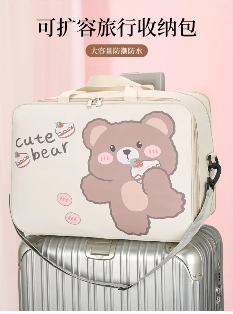 Cute Bear Travel Bag for Women Large Capacity Portable Storage — feature 1