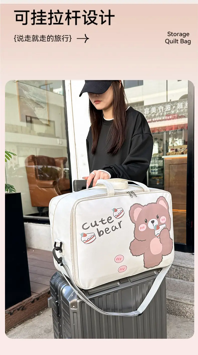 Cute Bear Travel Bag for Women Large Capacity Portable Storage — feature 11