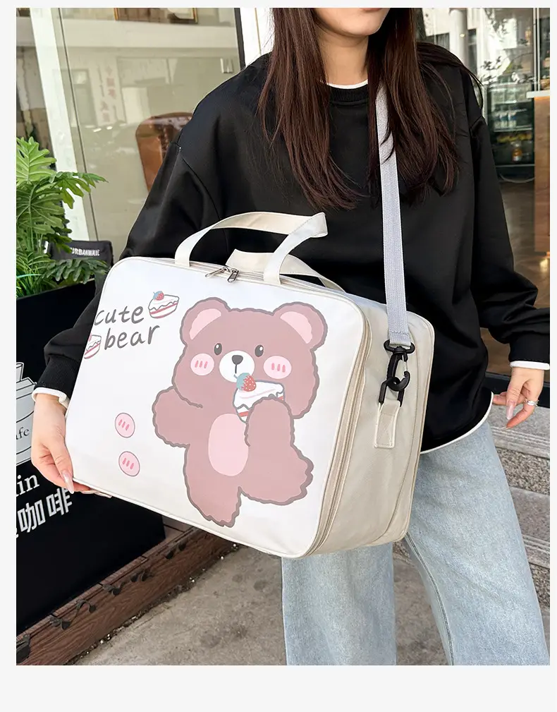 Cute Bear Travel Bag for Women Large Capacity Portable Storage — feature 13