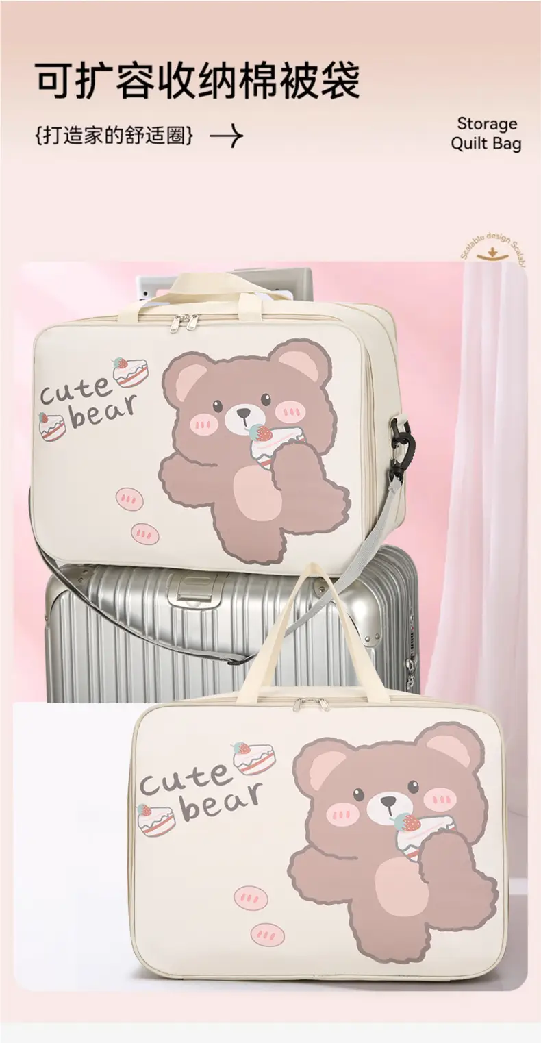 Cute Bear Travel Bag for Women Large Capacity Portable Storage — feature 3