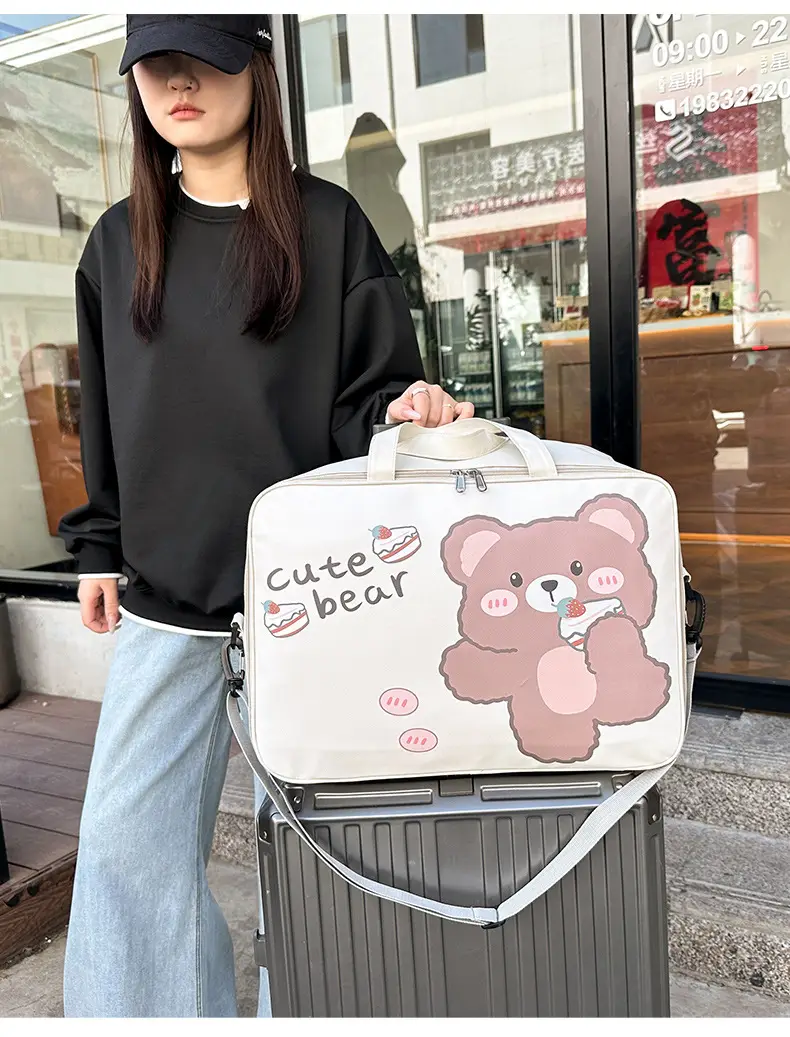 Cute Bear Travel Bag for Women Large Capacity Portable Storage — feature 31