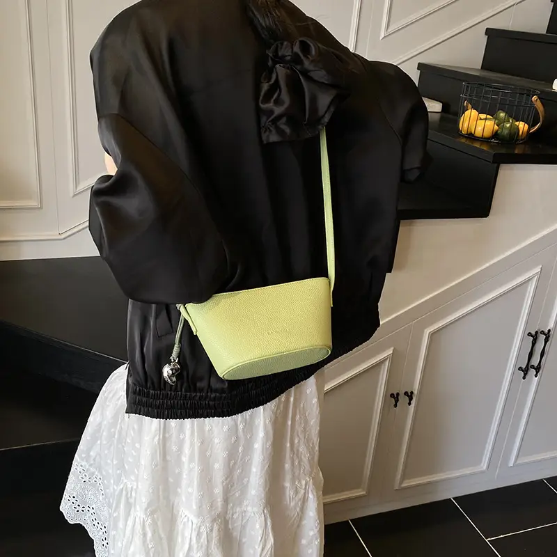 Women Textured Crossbody Bag White Adjustable Strap - Image 7