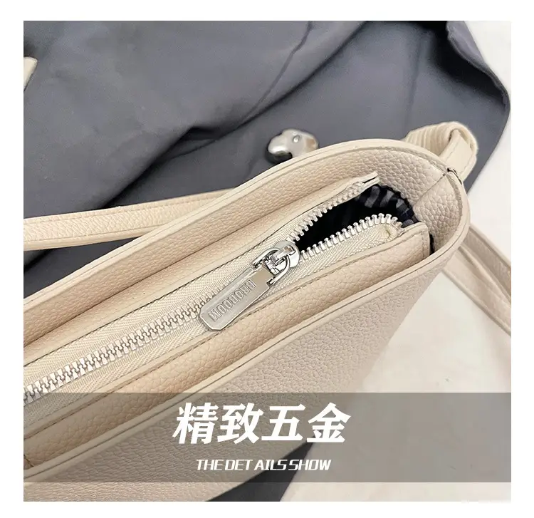 Women Textured Crossbody Bag White Adjustable Strap — feature 6
