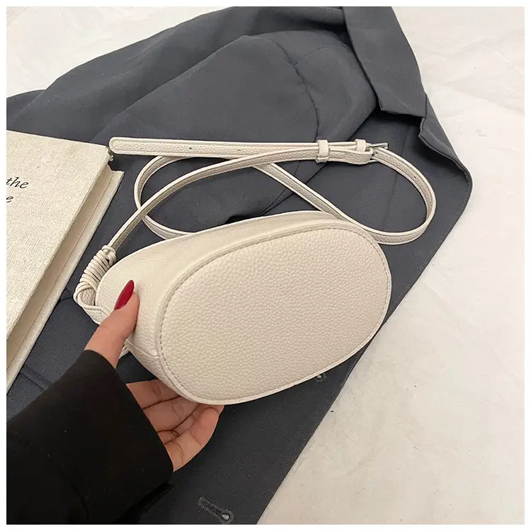 Women Textured Crossbody Bag White Adjustable Strap — feature 9