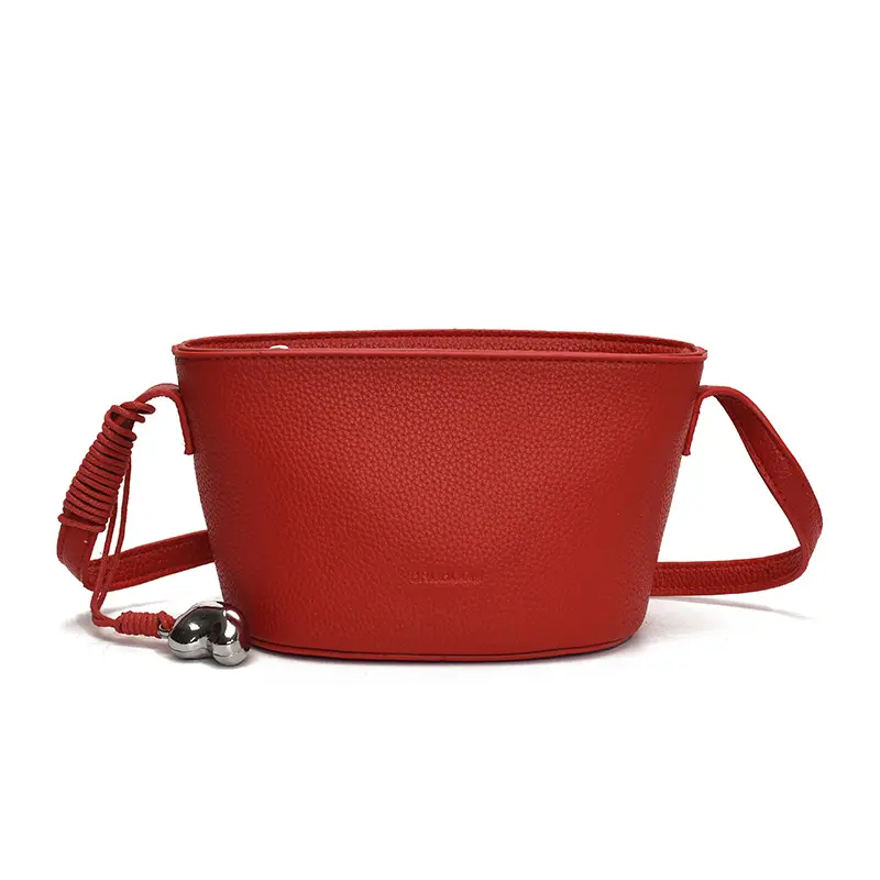 Women Textured Crossbody Bag White Adjustable Strap - Image 3
