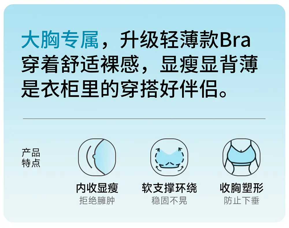 Rabbit Ear Cup Cool-Feeling Bra for Big Breasts, Breathable and Ultra-Thin Intimates, Three-Dimensional Seamless Cup Surface, No Empty Cup, Soft and Skin-Friendly — feature 3