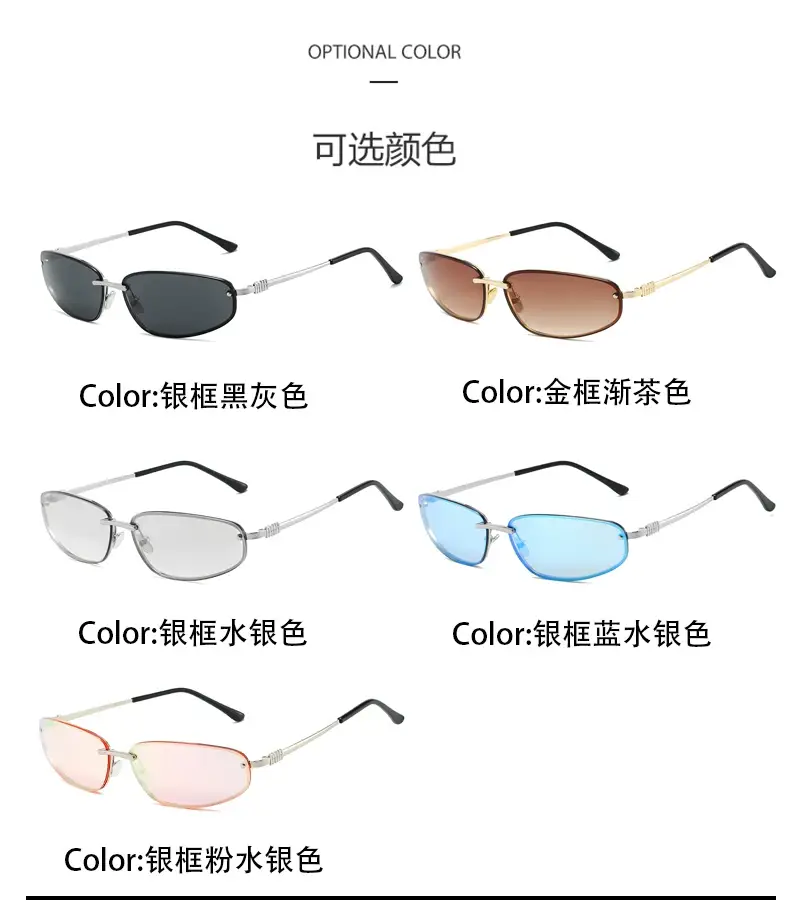 Women's Blue Mirror Finish Metal Sunglasses — feature 11