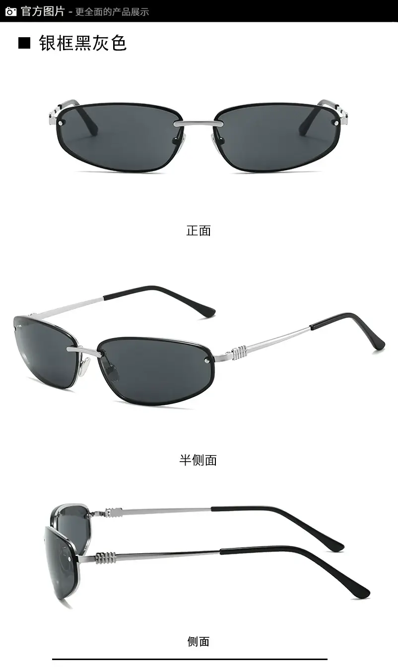 Women's Blue Mirror Finish Metal Sunglasses — feature 13