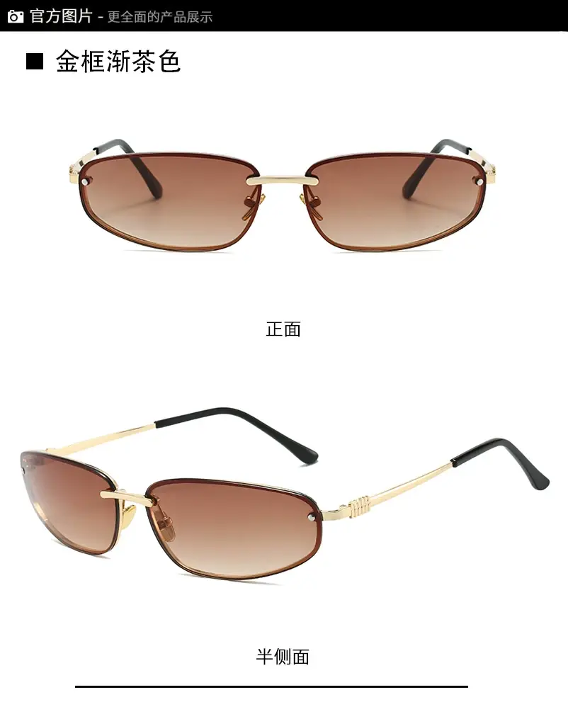Women's Blue Mirror Finish Metal Sunglasses — feature 15