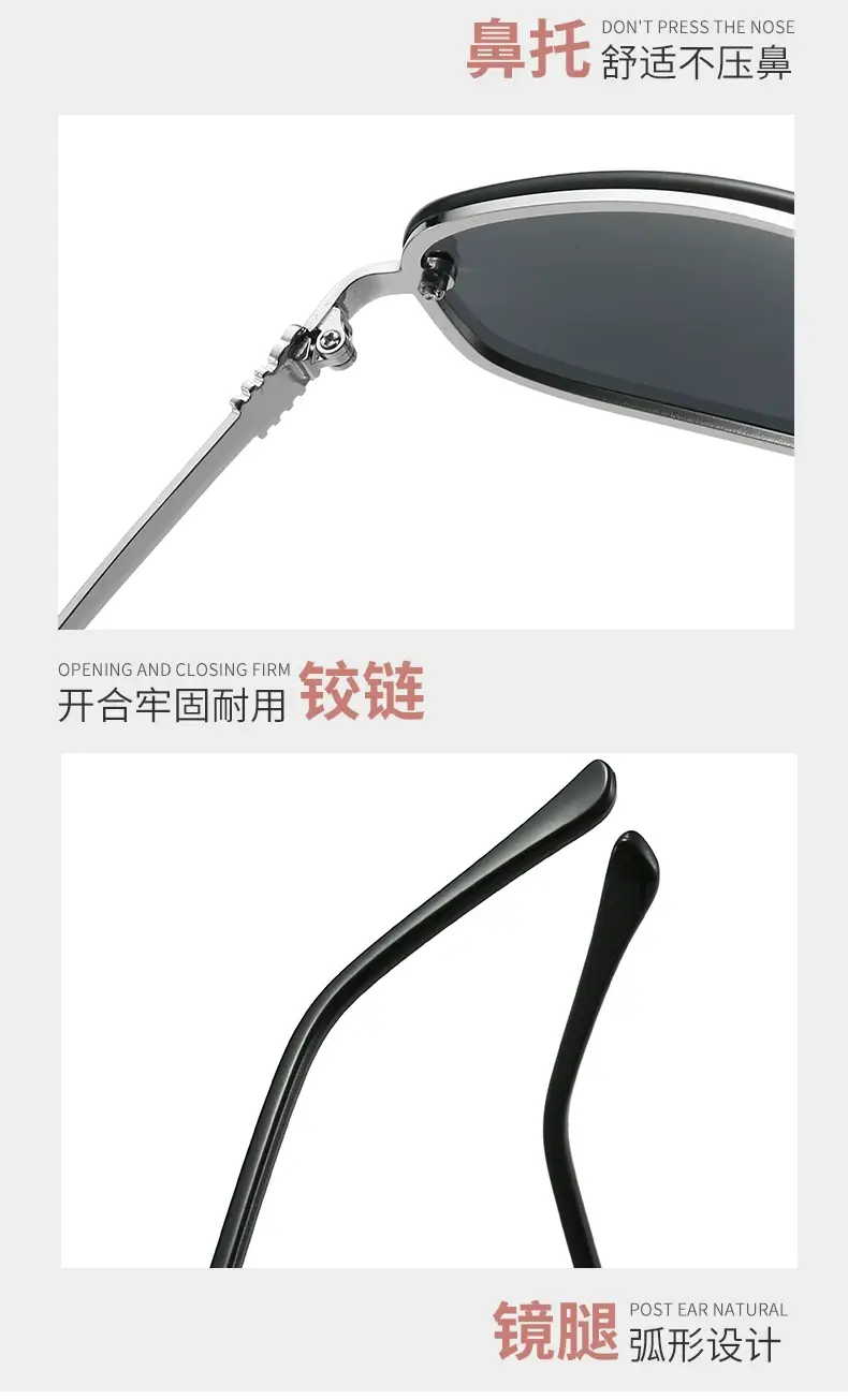Women's Blue Mirror Finish Metal Sunglasses — feature 19