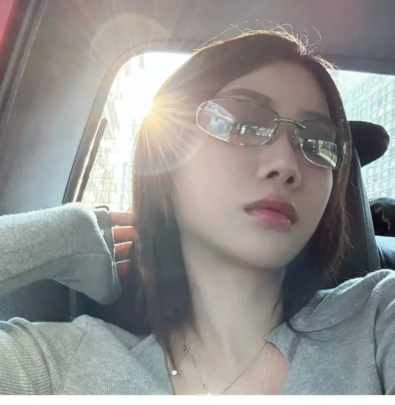 Women's Blue Mirror Finish Metal Sunglasses — feature 7