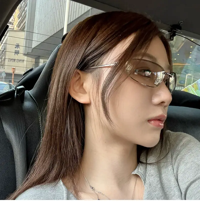 Women's Blue Mirror Finish Metal Sunglasses — feature 8