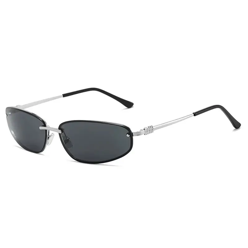 Women's Blue Mirror Finish Metal Sunglasses - Image 2