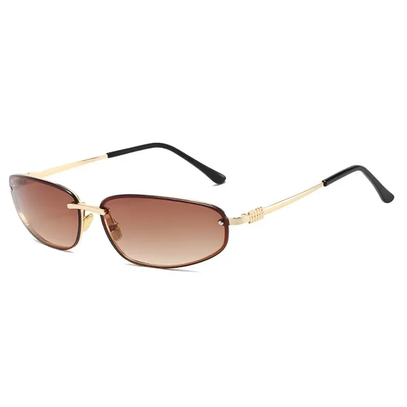 Women's Blue Mirror Finish Metal Sunglasses - Image 3
