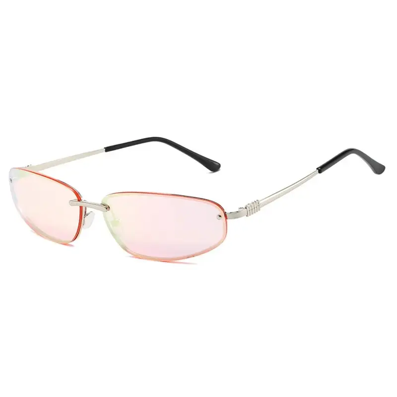 Women's Blue Mirror Finish Metal Sunglasses - Image 5
