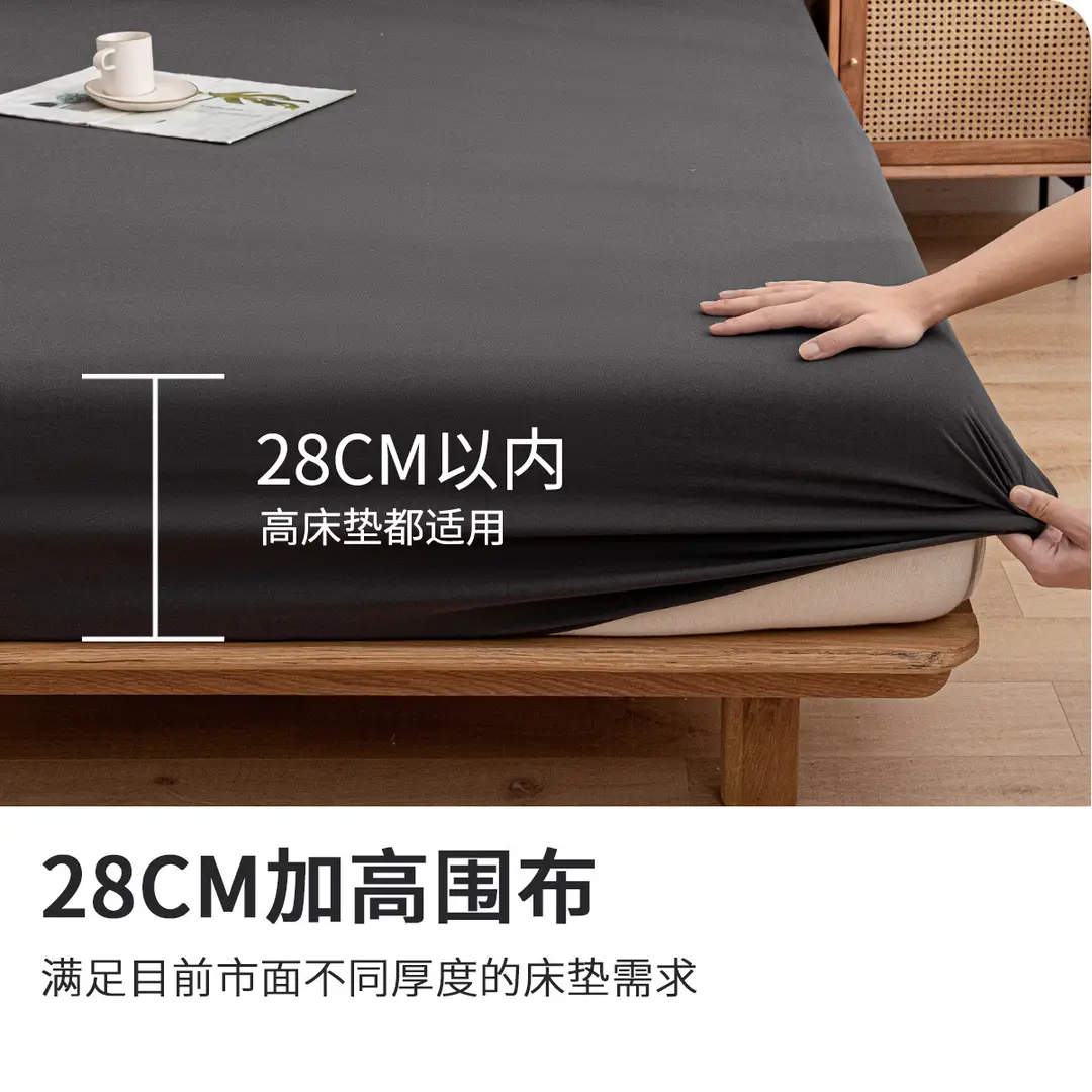 Pure Cotton Fitted Sheet, Single Piece, Solid Color, Dormitory Fitted Sheet, Mattress Cover, Thickened Bed Cover, Bed Sheet, Bed Cover, Suitable for All Seasons