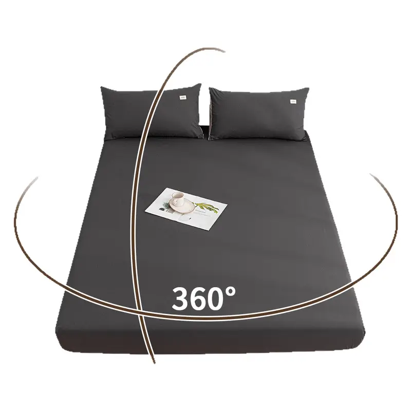 Pure Cotton Fitted Sheet, Single Piece, Solid Color, Dormitory Fitted Sheet, Mattress Cover, Thickened Bed Cover, Bed Sheet, Bed Cover, Suitable for All Seasons