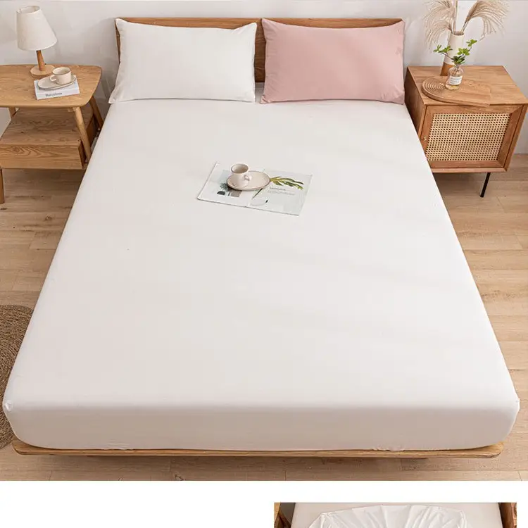 Pure Cotton Fitted Sheet, Single Piece, Solid Color, Dormitory Fitted Sheet, Mattress Cover, Thickened Bed Cover, Bed Sheet, Bed Cover, Suitable for All Seasons
