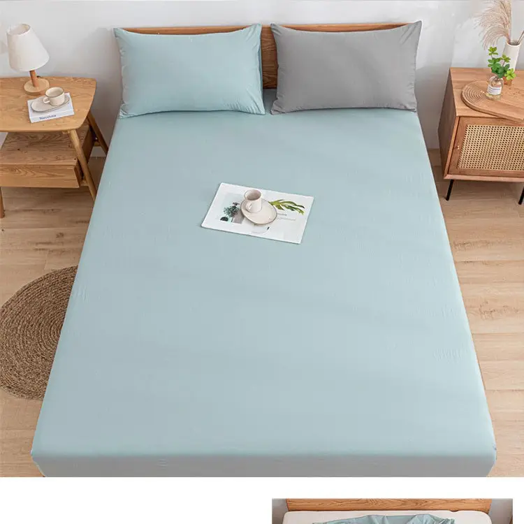 Pure Cotton Fitted Sheet, Single Piece, Solid Color, Dormitory Fitted Sheet, Mattress Cover, Thickened Bed Cover, Bed Sheet, Bed Cover, Suitable for All Seasons