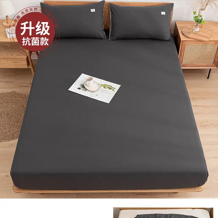 Pure Cotton Fitted Sheet, Single Piece, Solid Color, Dormitory Fitted Sheet, Mattress Cover, Thickened Bed Cover, Bed Sheet, Bed Cover, Suitable for All Seasons