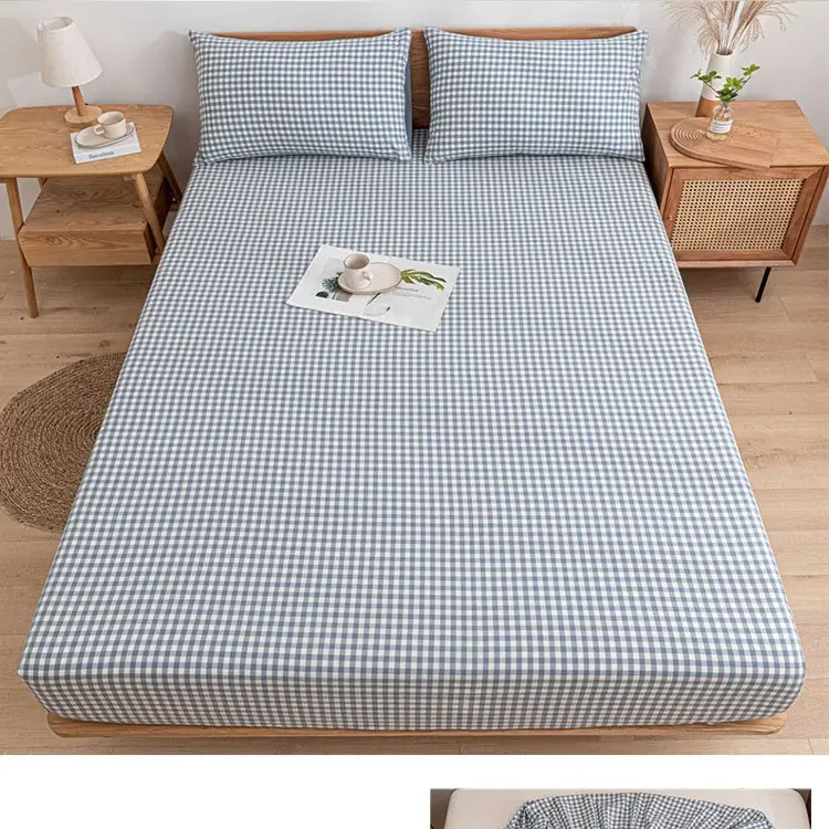 Pure Cotton Fitted Sheet, Single Piece, Solid Color, Dormitory Fitted Sheet, Mattress Cover, Thickened Bed Cover, Bed Sheet, Bed Cover, Suitable for All Seasons