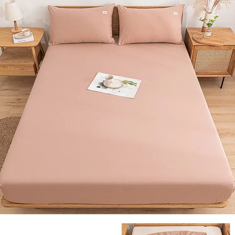 Pure Cotton Fitted Sheet, Single Piece, Solid Color, Dormitory Fitted Sheet, Mattress Cover, Thickened Bed Cover, Bed Sheet, Bed Cover, Suitable for All Seasons