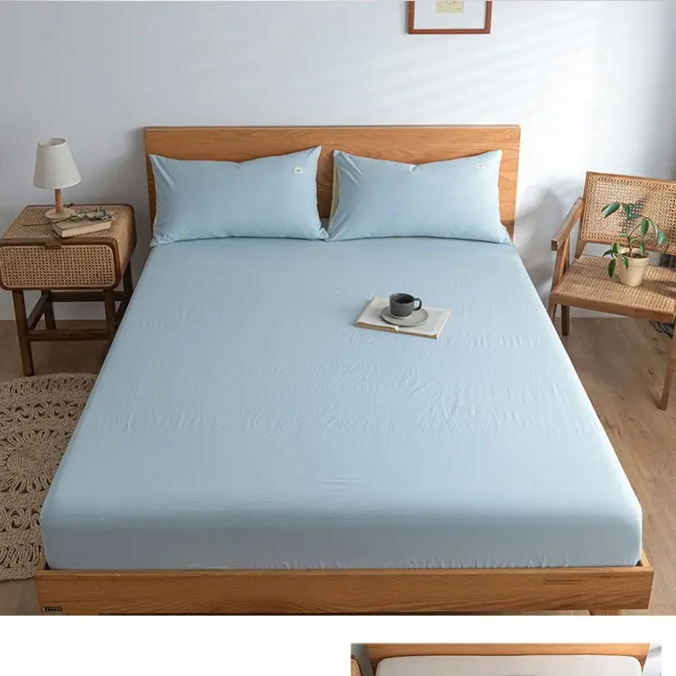 Pure Cotton Fitted Sheet, Single Piece, Solid Color, Dormitory Fitted Sheet, Mattress Cover, Thickened Bed Cover, Bed Sheet, Bed Cover, Suitable for All Seasons