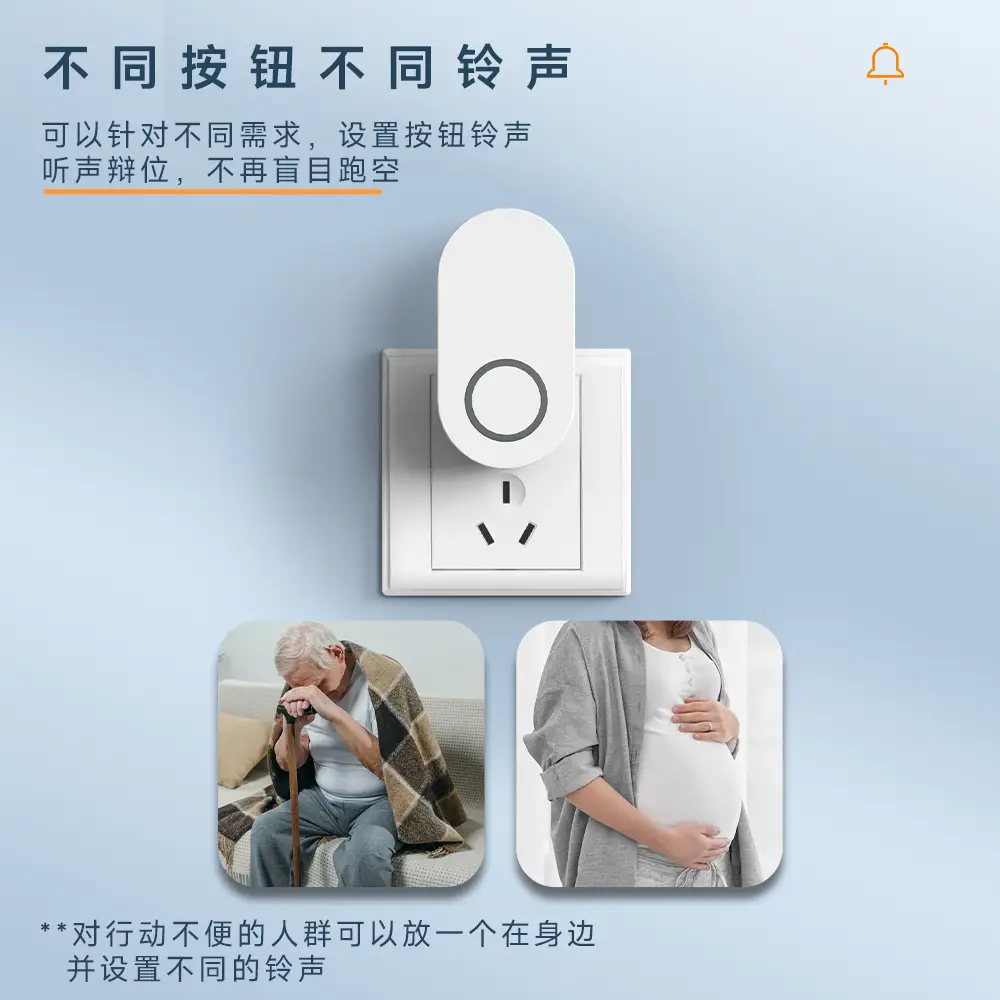 Smart Wall Bell 1-2 Person Wireless Doorbell