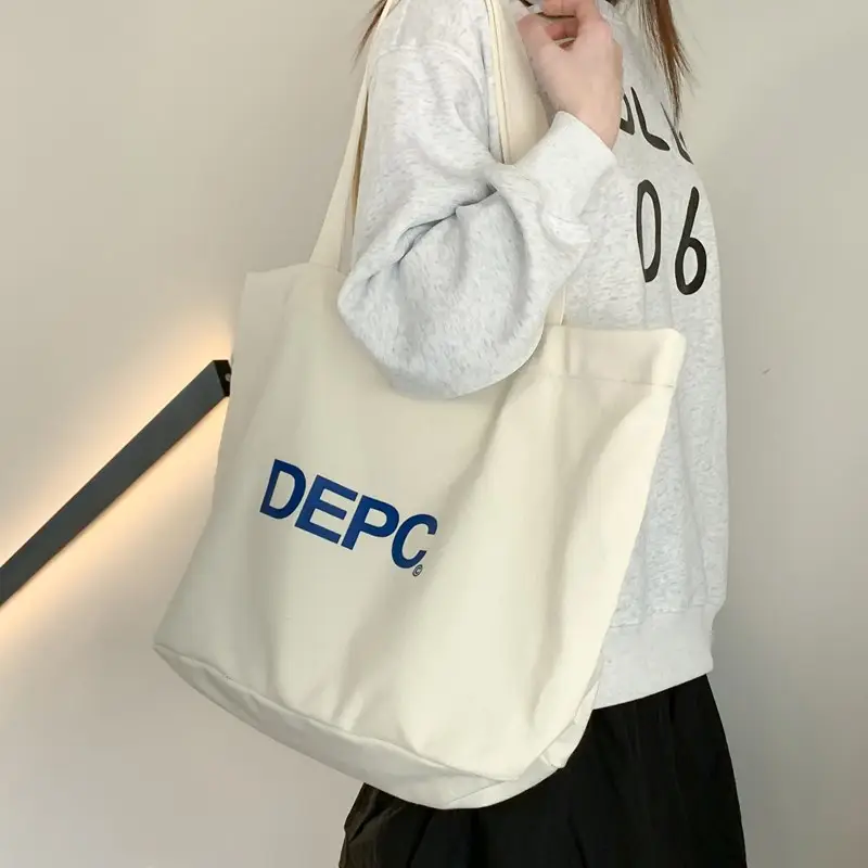 Women Canvas Shoulder Bag Blue Large Capacity DEP - Image 8