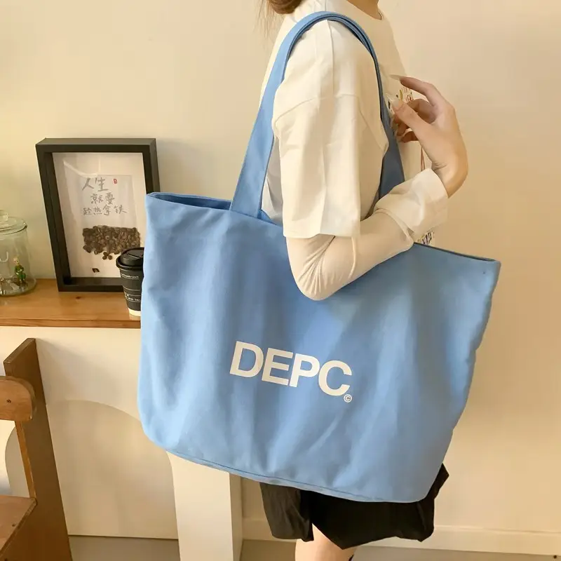 Women Canvas Shoulder Bag Blue Large Capacity DEP — feature 15