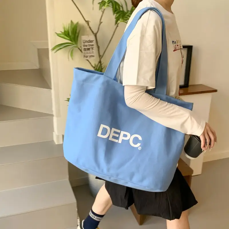 Women Canvas Shoulder Bag Blue Large Capacity DEP — feature 16