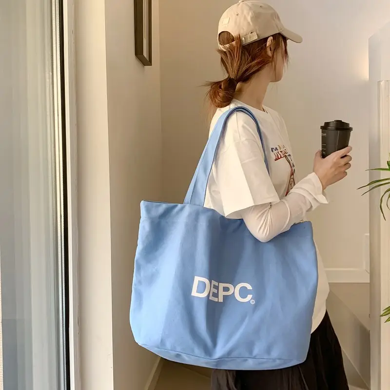 Women Canvas Shoulder Bag Blue Large Capacity DEP — feature 17